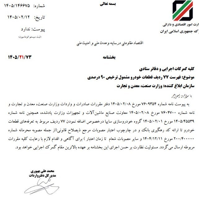 ترخیص قطعات خودرو روان شد
