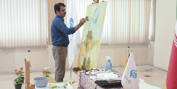 اجرای زنده نقاشی واقعه غدیرخم توسط استاد علی بحرینی در دانشگاه هنر شیراز