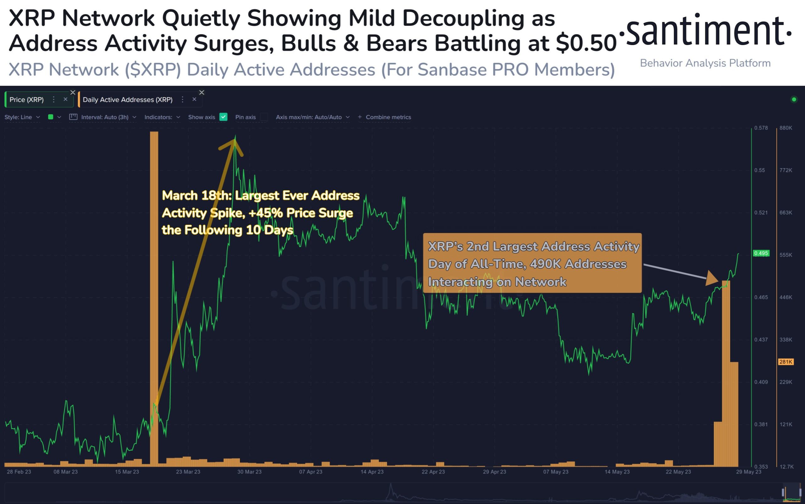 XRP address activity