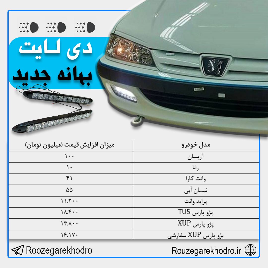 تغییر عجیب قیمت خودرو بعد از نصب دی لایت!