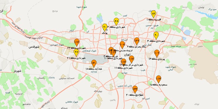 هوای تهران با شاخص 110 در وضعیت نارنجی