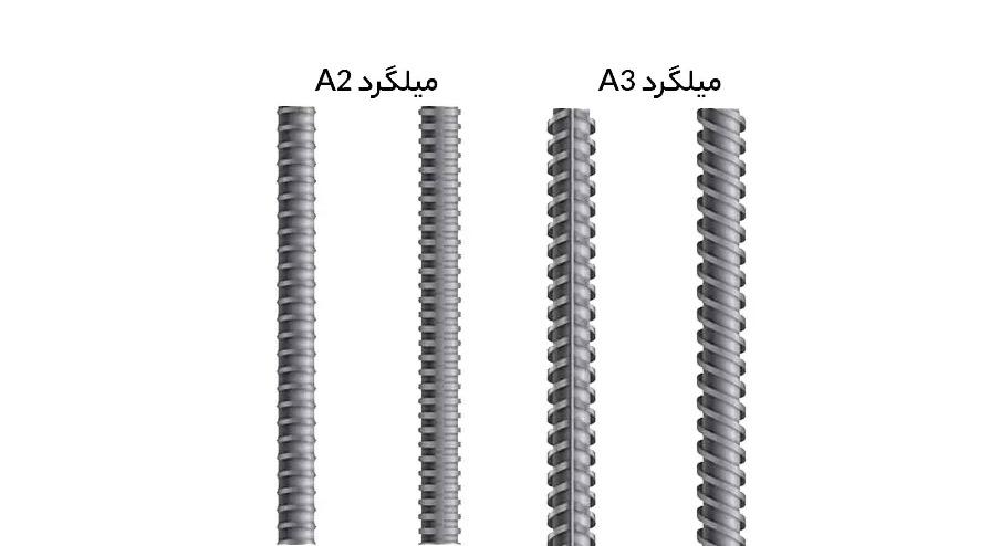 تفاوت میلگرد a2 و a3 از نظر ظاهر، کاربرد و قیمت