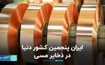 ایران پنجمین کشور دنیا در ذخایر مسی