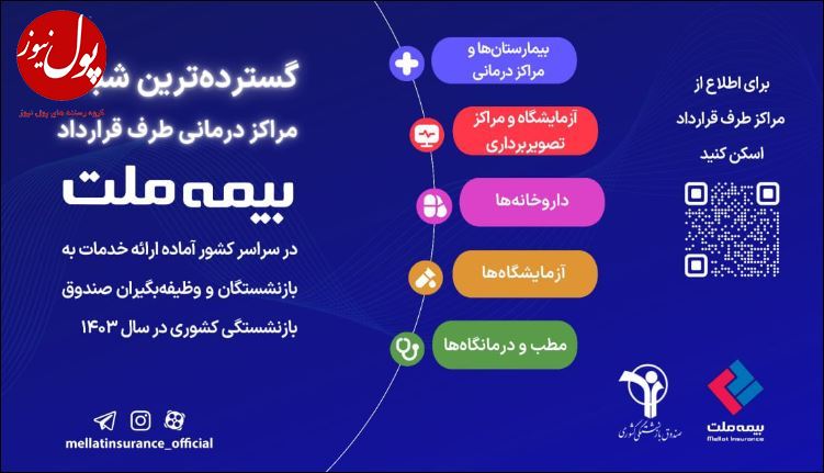 بازنشستگان صندوق بازنشستگی کشوری بخوانند + اینفوگرافی مراکز طرف قرارداد با بیمه ملت