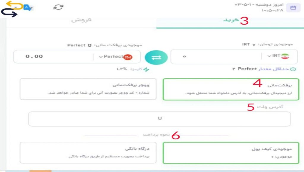 نقد کردن درآمد ارزی با پرفکت مانی