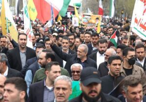 حضور پزشکیان در راهپیمایی روز قدس