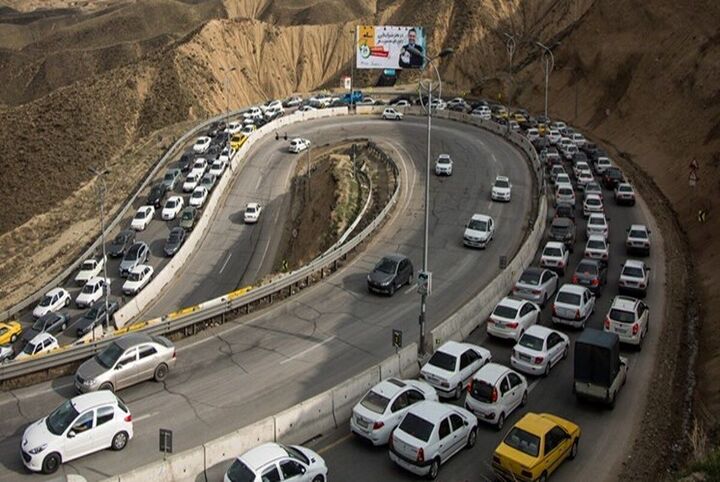 ترافیک سنگین در محور چالوس و هراز